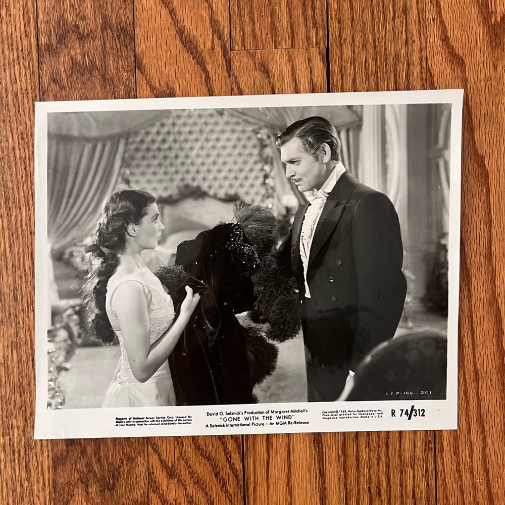 Vtg. Movie Press Photo “Gone with the Wind”, Clark Gable & Vivien Leigh